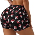 thumbnail image 1 of Daiia Cartoon Mushroom Pattern Women's Workout Shorts Biker Shorts - High Waisted Workout Spandex Tummy Control Gym Running Yoga Shorts-Large, 1 of 8