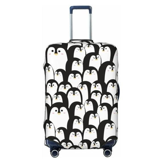 Daiia Cartoon Penguin Luggage Cover, Thickened Washable Travel Luggage Covers, Elastic Unique Baggage Covers for 18-20 inch Luggage-Small