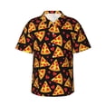 thumbnail image 1 of Daiia Cartoon Pizza Hawaiian Shirt for Men Gentle Cotton Regular Short Sleeve Casual-3X-Large, 1 of 9