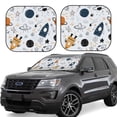 thumbnail image 1 of Daiia Cartoon Planets 2PCS Car Windshield Sun Shade, Foldable Sun Shield for Car Front Window, Auto Sun Blocker Visor Protector Universal for Truck SUV Pickup-Small, 1 of 7