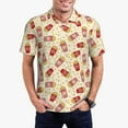 thumbnail image 1 of Daiia Cartoon Popcorn Pattern Men’s Polo Shirts,Solid Deck Shirt,Classic Fit, Breathable Cotton Polo for Casual and Sport Wear-4X-Large, 1 of 7