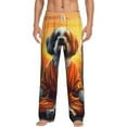 thumbnail image 1 of Daiia Cartoon Puppy Sunset Men's Sleep Pant with Pockets and Drawstring,Pajama Pants-X-Large, 1 of 9