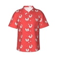 thumbnail image 1 of Daiia Cartoon Rooster Hawaiian Shirt for Men Gentle Cotton Regular Short Sleeve Casual-Large, 1 of 9