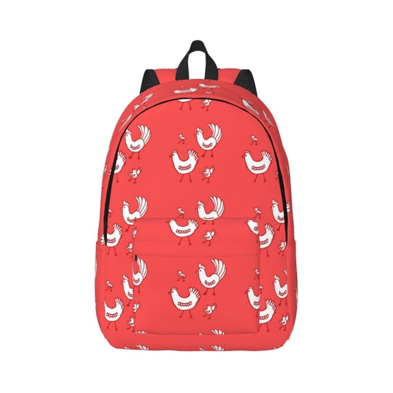 Daiia Cartoon Rooster Vintage Canvas Backpack for Men and Women ,Hiking Backpack,Travel Laptop Bag for School,Large Capacity Backpack