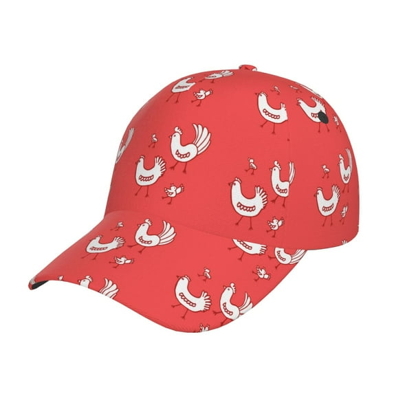 Daiia Cartoon Rooster print Baseball Cap Men Women Golf Dad Hat Adjustable Original Classic Low Profile Hat Unconstructed Plain Cap