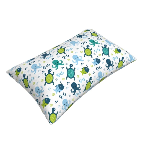 Daiia Cartoon Sea Creatures Bedding Waterproof Pillow Protector Zippered Queen – Bed Bug Proof Pillow Encasement-14"x20"