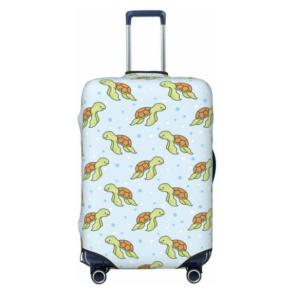 Daiia Cartoon Sea Turtle Luggage Cover, Thickened Washable Travel Luggage Covers, Elastic Unique Baggage Covers for 18-20 inch Luggage-X-Large