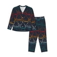 thumbnail image 1 of Daiia Cartoon Sharks for Women's Long-Sleeved Pajama Set – Soft & Comfortable Sleepwear Button-Up Pajamas Cozy Lounge Wear-Small, 1 of 7