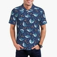 thumbnail image 1 of Daiia Cartoon Sharks2 Pattern Men’s Polo Shirts,Solid Deck Shirt,Classic Fit, Breathable Cotton Polo for Casual and Sport Wear-Large, 1 of 9
