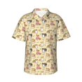 thumbnail image 1 of Daiia Cartoon Shiba Inu Dog Hawaiian Shirt for Men Gentle Cotton Regular Short Sleeve Casual-3X-Large, 1 of 9