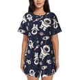 thumbnail image 1 of Daiia Cartoon Spaceship Pattern Womens Pajama Sets Short Sleeve Pajamas for Women Sets Soft Lounge Sets Casual Round Neck Sleepwear PJS-4X-Large, 1 of 7