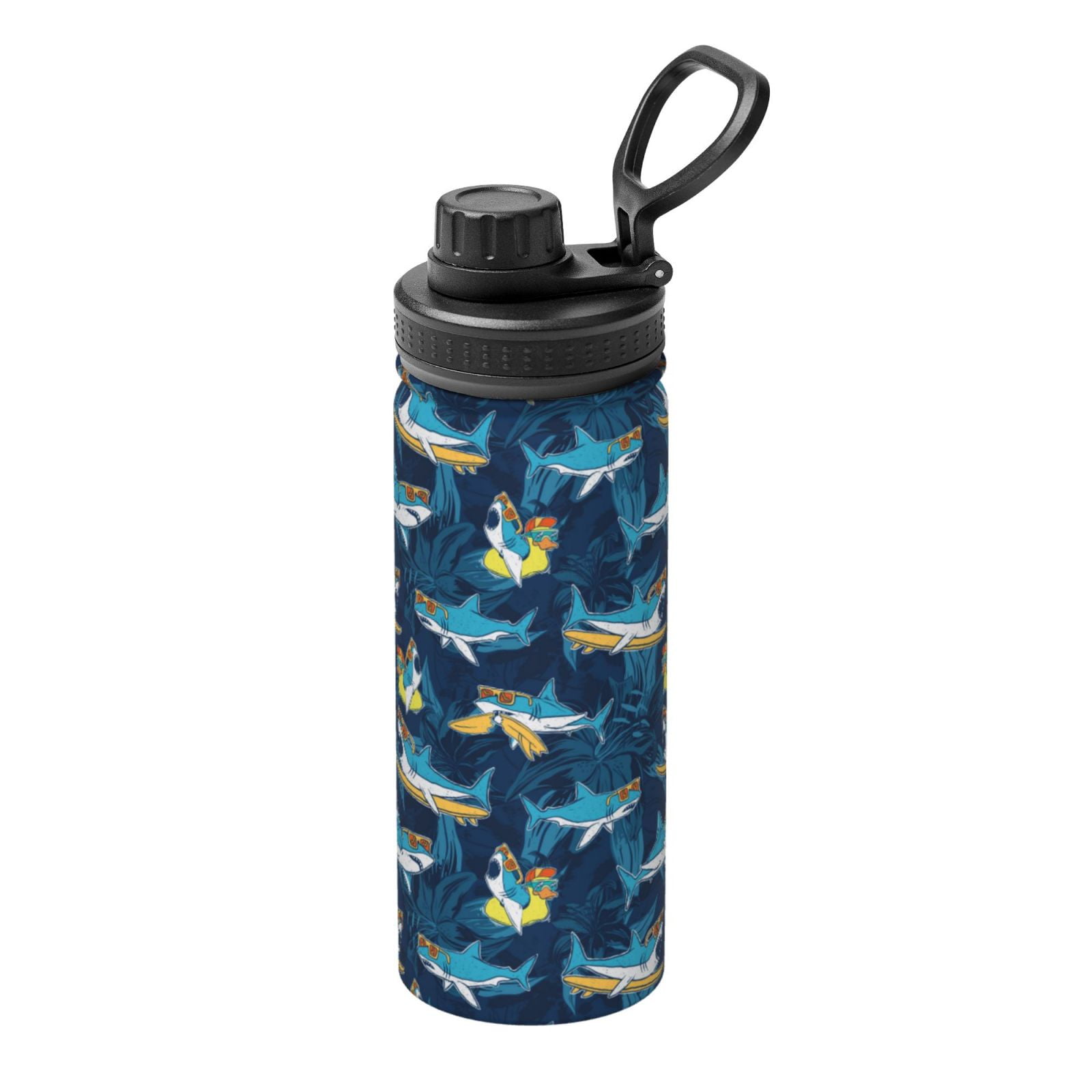 Daiia Cartoon Surfer Sharks Printed 18 OZ Sports Insulated Kettle ...