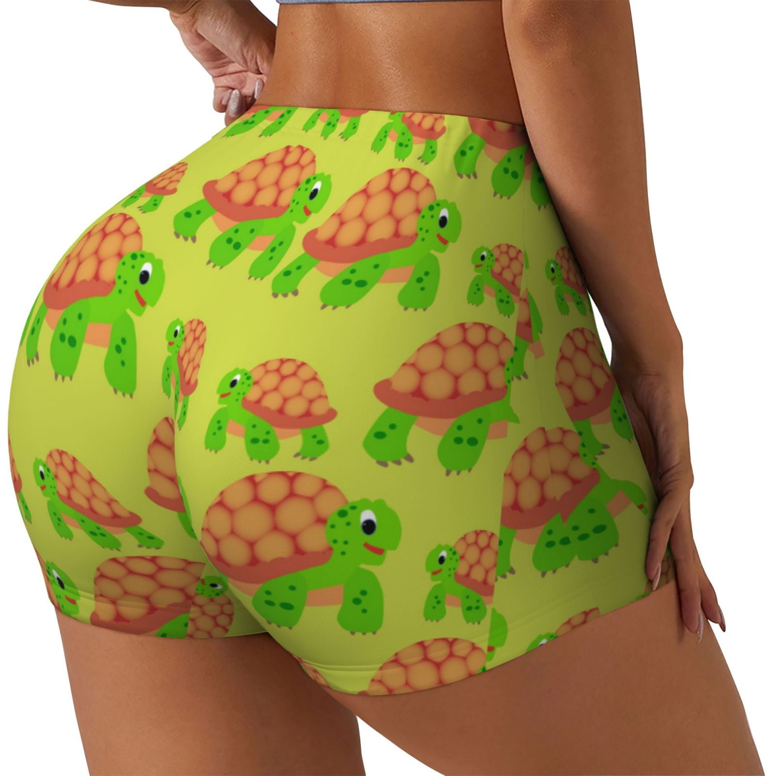 Embroidered Turtles Pull-On Stretch Short