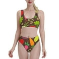 thumbnail image 1 of Daiia Cartoon Vegetables printed 2 piece Swimsuit Bikinis for Women High Waisted Racerback Bathing Suits Summer Tummy Control Scoop Neck Swimwear-XX-Large, 1 of 8