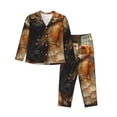 thumbnail image 1 of Daiia Cat Fish Dance Vintage for Women's Long-Sleeved Pajama Set – Soft & Comfortable Sleepwear Button-Up Pajamas Cozy Lounge Wear-XX-Large, 1 of 7