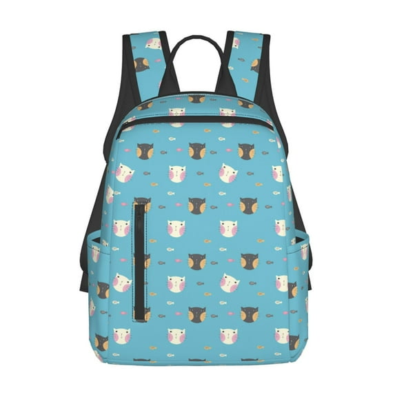 Daiia Cat Fish School Backpack for Men and Women Lightweight Backpack Durable Backpack Water-Resistant,Travel,Work Bag
