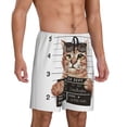 thumbnail image 1 of Daiia Cat Holding Mugshot Sign Mens Woven Stretch Pajama Short,Short Pajama Pants-Medium, 1 of 9