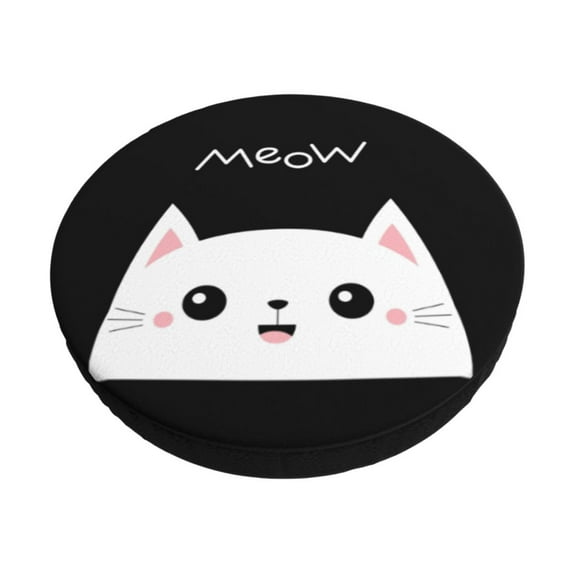 Daiia Cat Meow Stool Covers Round,Round Bar Stool Covers Waterproof Bar Chair Covers Washable Stool Cushion Slipcover for 12-14 Inch Chair-