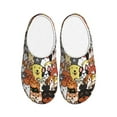 thumbnail image 1 of Daiia Cats & Dogs Group Print Women’s Fuzzy Slippers Memory Foam Lightweight House Shoes Cozy Loafer Flannel House Shoes-40/41, 1 of 7