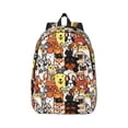 thumbnail image 1 of Daiia Cats & Dogs Group Vintage Canvas Backpack for Men and Women ,Hiking Backpack,Travel Laptop Bag for School,Large Capacity Backpack, 1 of 1