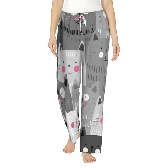 Daiia Cats Group Women's Sleep Pant with Pockets and Drawstring,Pajama Pants-XX-Large