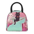 thumbnail image 1 of Daiia Cats On Broomstick Pattern Lunch Bag , Insulated Lunch Box, Small Leakproof Cooler Food Lunch Containers Reusable High Capacity Lunch Tote Bags-One Size, 1 of 6