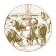 thumbnail image 1 of Daiia Cattle Drive By Two Cowboys 1 Drawing Merry Christmas Tree Skirt , Xmas Large Lace-up Tree Skirt, Santa Snowflakes Rustic Home Decorations New Year Party Farmhouse Decor-36", 1 of 6