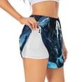 thumbnail image 1 of Daiia Celestial Ram Night Sky Pattern Women's 2 in 1 Running Shorts - Lightweight Athletic Workout Gym Yoga Shorts Liner with Phone Pockets-Large, 1 of 7