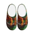 thumbnail image 1 of Daiia Chameleon Print Women’s Fuzzy Slippers Memory Foam Lightweight House Shoes Cozy Loafer Flannel House Shoes-42/43, 1 of 7