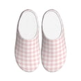 thumbnail image 1 of Daiia Checkboard Print Women’s Fuzzy Slippers Memory Foam Lightweight House Shoes Cozy Loafer Flannel House Shoes-35/36, 1 of 7