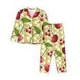 thumbnail image 1 of Daiia Cherries and Ladybirds for Women's Long-Sleeved Pajama Set – Soft & Comfortable Sleepwear Button-Up Pajamas Cozy Lounge Wear-X-Large, 1 of 7