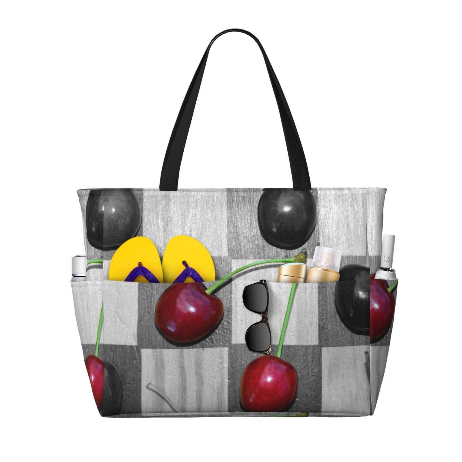 Daiia Cherries laid Beach Travel Bag - Water-Resistant Beach Bag ...