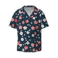 thumbnail image 1 of Daiia Cherry Blossoms Men's Linen Shirts Short Sleeve Casual Shirts Button Down Shirt for Men Beach Summer Wedding Shirt-XX-Large, 1 of 7