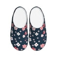 thumbnail image 1 of Daiia Cherry Blossoms Print Women’s Fuzzy Slippers Memory Foam Lightweight House Shoes Cozy Loafer Flannel House Shoes-44/45, 1 of 7