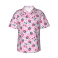 thumbnail image 1 of Daiia Cherry Strawberry Hawaiian Shirt for Men Gentle Cotton Regular Short Sleeve Casual-Small, 1 of 9