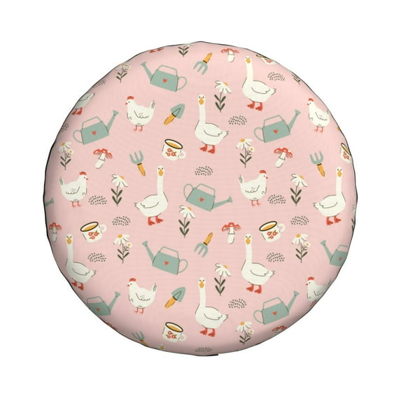 Daiia Chicken And Goose Tire Covers , Travel Trailer Camper Truck SUV Motorhome Waterproof Wheel Cover, Sun Rain Snow Protector-17 inch