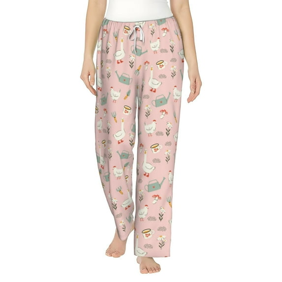 Daiia Chicken And Goose Women's Sleep Pant with Pockets and Drawstring,Pajama Pants-Medium