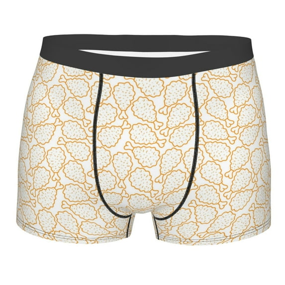 Daiia Chicken Leg Men's Underwear Boxer Briefs, Cotton Stretch Moisture-Wicking Underwear-Large