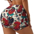thumbnail image 1 of Daiia Chicken Pattern Women's Workout Shorts Biker Shorts - High Waisted Workout Spandex Tummy Control Gym Running Yoga Shorts-Medium, 1 of 8