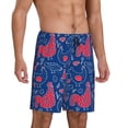 thumbnail image 1 of Daiia Chicken and Rooster Mens Woven Stretch Pajama Short,Short Pajama Pants-3X-Large, 1 of 9