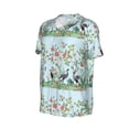 thumbnail image 1 of Daiia Chinoiserie Floral Palm Tree Mens Baseball Jersey Button Down Shirts Short Sleeve Sports Uniforms-Small, 1 of 9