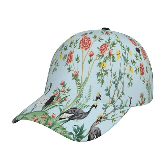 Daiia Chinoiserie Floral Palm Tree print Baseball Cap Men Women Golf Dad Hat Adjustable Original Classic Low Profile Hat Unconstructed Plain Cap