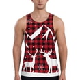 thumbnail image 1 of Daiia Christmas Buffalo Plaid Printed Men's Quick Dry Fit Muscle Tank Top Slim-Fit Tank Workout Tank Top Lightweight Sports Tank Top-4X-Large, 1 of 7