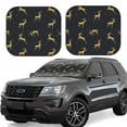 thumbnail image 1 of Daiia Christmas Deers 2PCS Car Windshield Sun Shade, Foldable Sun Shield for Car Front Window, Auto Sun Blocker Visor Protector Universal for Truck SUV Pickup-Large, 1 of 7