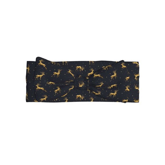 Daiia Christmas Deers Printed Handmade Baby Headbands Soft Stretchy Hair Bands with Bows for Newborn Infant Baby Toddler Girls