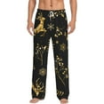 thumbnail image 1 of Daiia Christmas Gold Deers1 Men's Sleep Pant with Pockets and Drawstring,Pajama Pants-Large, 1 of 9
