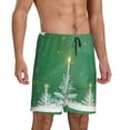 thumbnail image 1 of Daiia Christmas Green Mens Woven Stretch Pajama Short,Short Pajama Pants-Large, 1 of 7