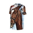 thumbnail image 1 of Daiia Christmas Horse Mens Baseball Jersey Button Down Shirts Short Sleeve Sports Uniforms-4X-Large, 1 of 9