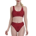 thumbnail image 1 of Daiia Christmas Red Snowflakes printed 2 piece Swimsuit Bikinis for Women High Waisted Racerback Bathing Suits Summer Tummy Control Scoop Neck Swimwear-Medium, 1 of 8