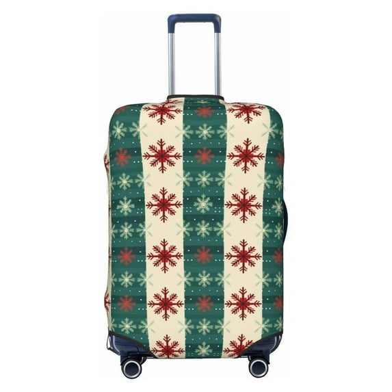 Daiia Christmas Snowflakes Plaid Luggage Cover, Thickened Washable Travel Luggage Covers, Elastic Unique Baggage Covers for 18-20 inch Luggage-Small